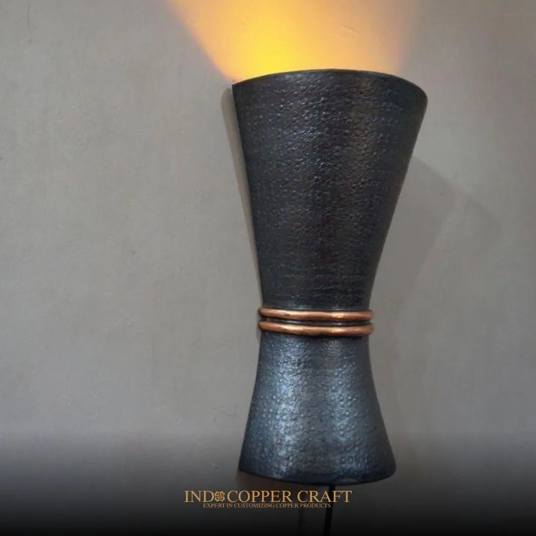 Copper Cone Stone Lamp