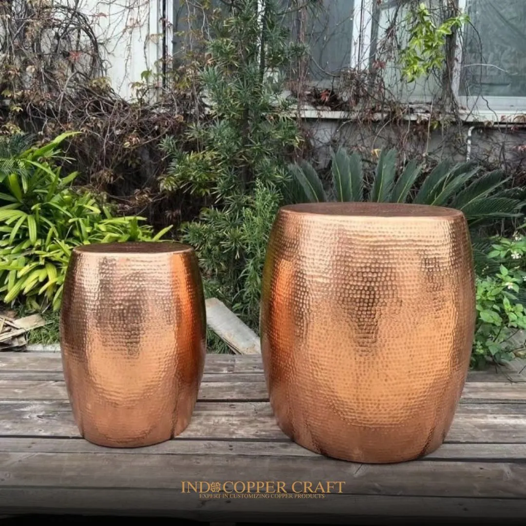 Copper Drum Side Table