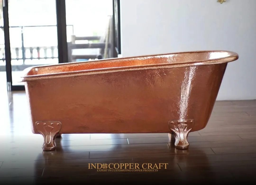 Slim Clawfoot Copper Bathtub