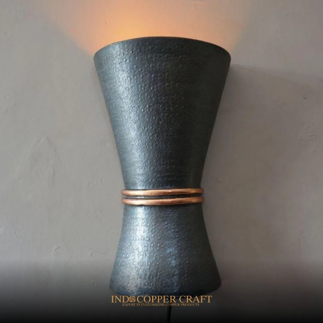 Copper Cone Stone Lamp