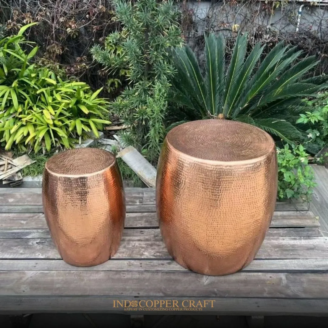 Copper Drum Side Table