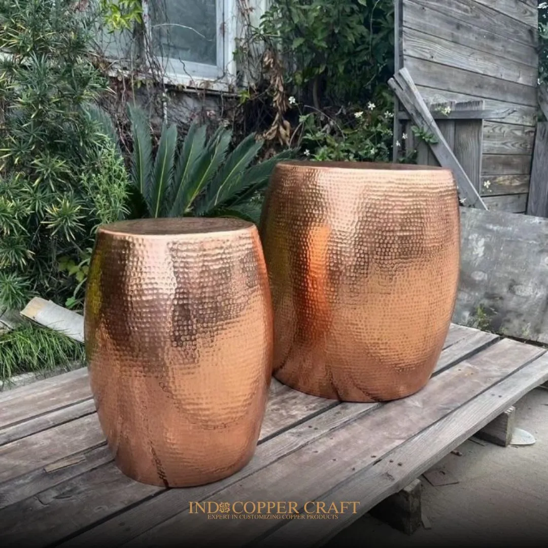 Copper Drum Side Table