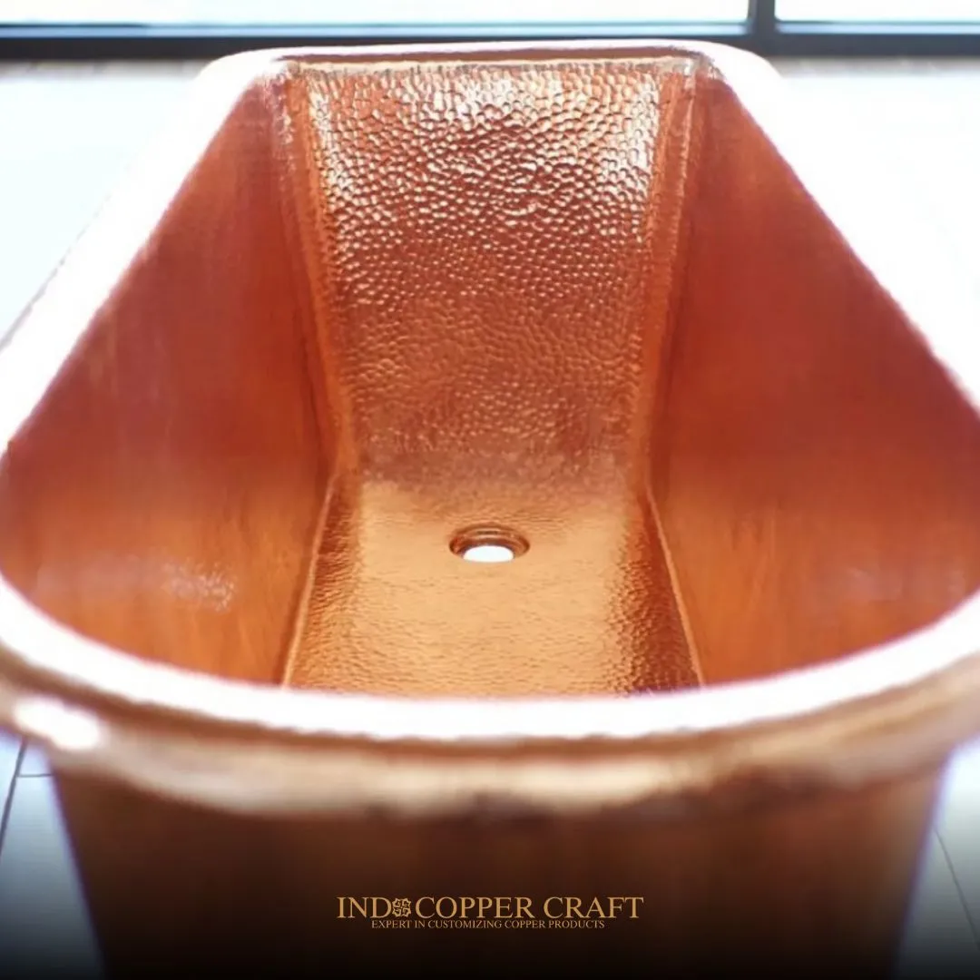 Slim Clawfoot Copper Bathtub