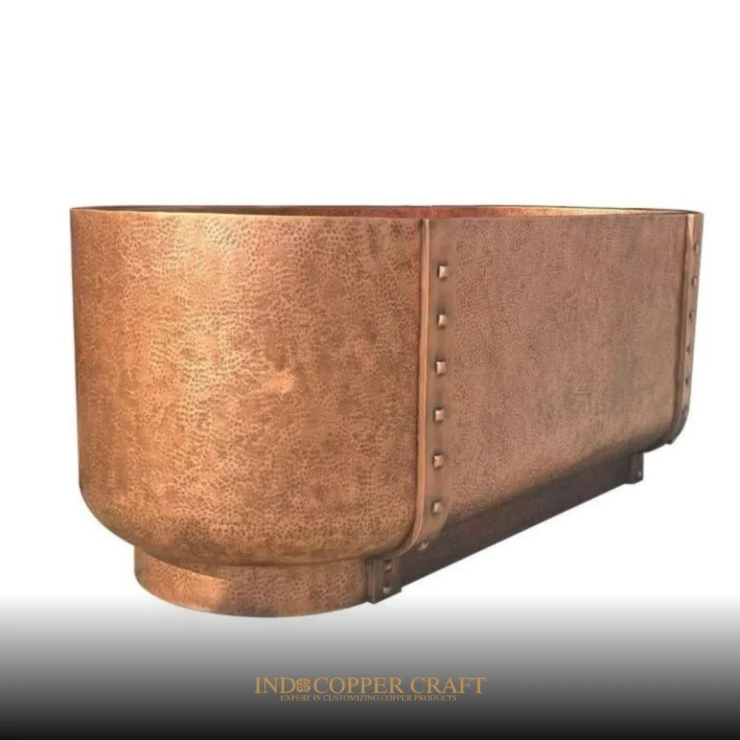Teshio Double Hammered Copper Tub